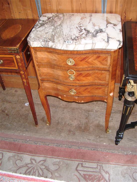 Marble top 3 drawer  bedside chest